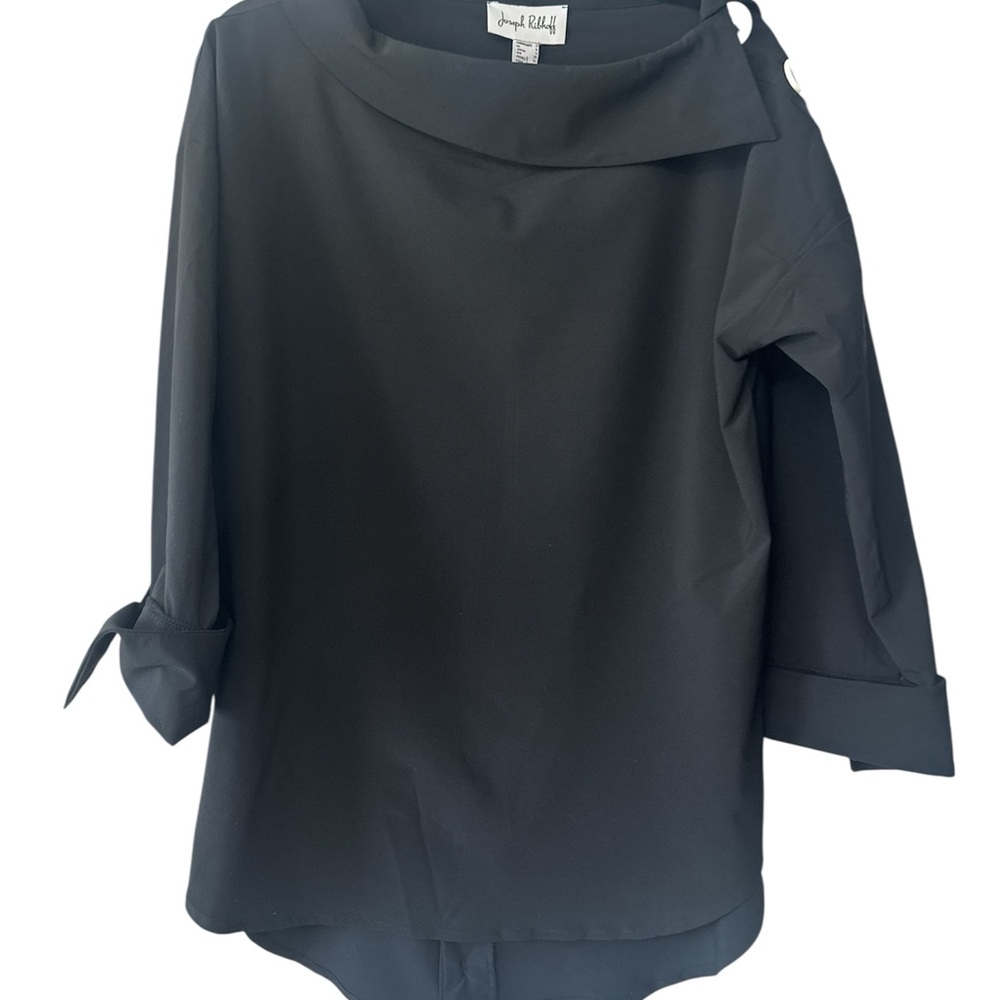 Joseph Ribkoff Black Blouse with Button Detail